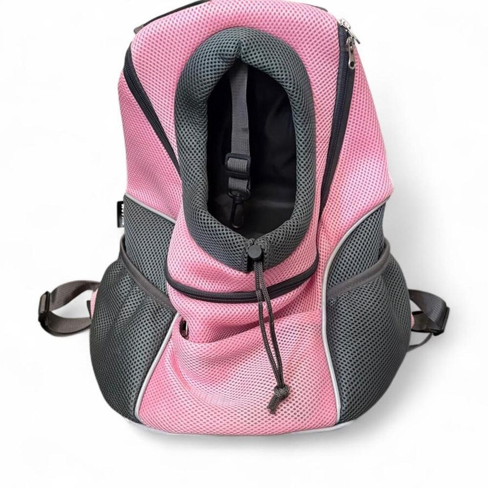 Pink and Gray Dog Back/frontpack for 5-9 lb